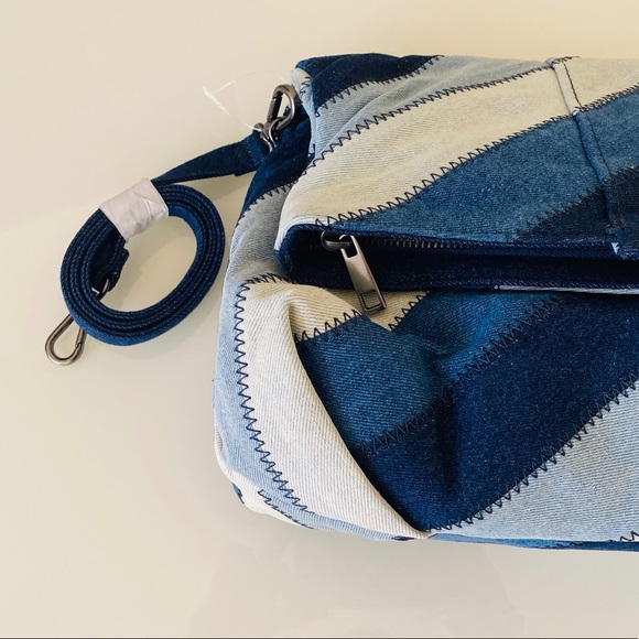 Zara Blue Denim Clutch Bag - Picture 6 of 11